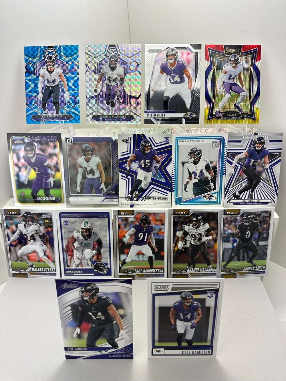 Kyle Hamilton Rookie Ravens lot of 16 + Trey Hendrickson/Humphrey/Smith/Starks